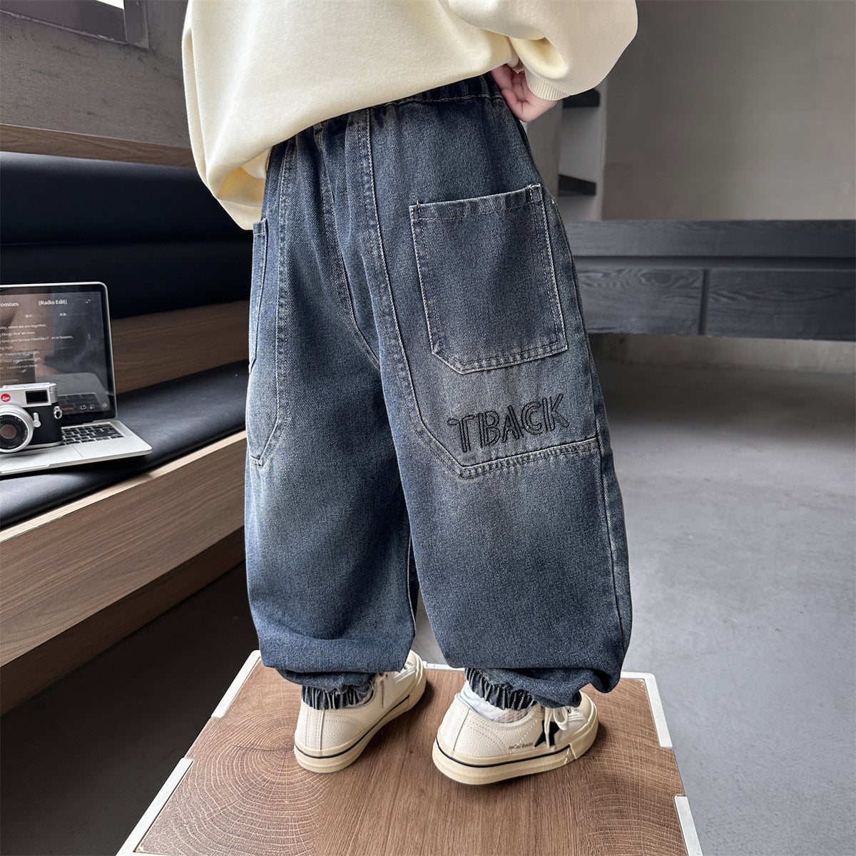 Boys' Cuffed Ankle Denim Pants