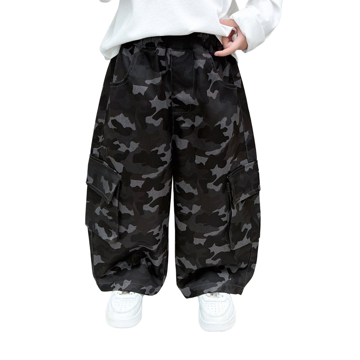 Boys'Casual Camouflage Cargo Pants