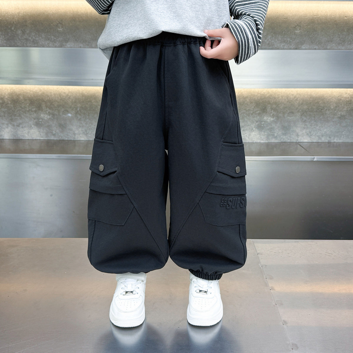 Cool Cargo Pants Boys Casual Long Trousers